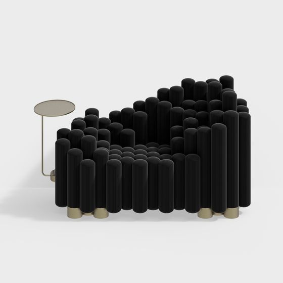 Wave Sofa 3D model - Elegant Low-Poly Design