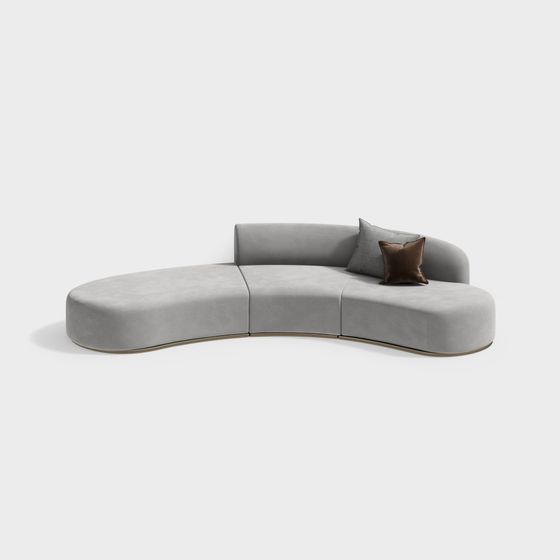 Stylish Curved Low Poly Sofa 3D model