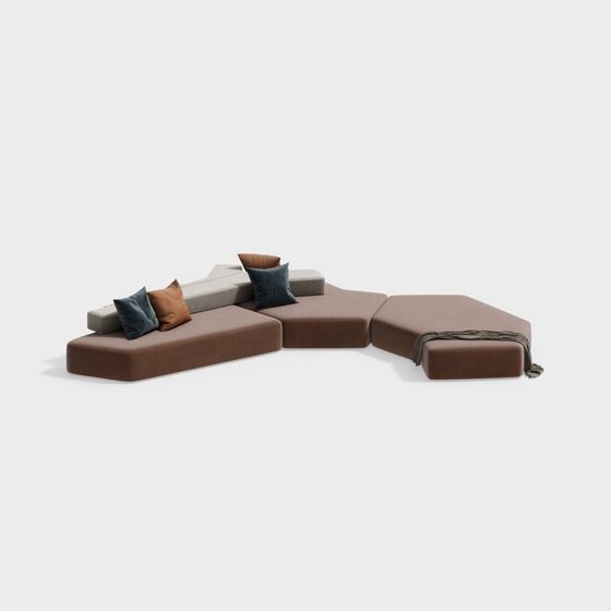 Modular Sofa 3D model for Contemporary Spaces