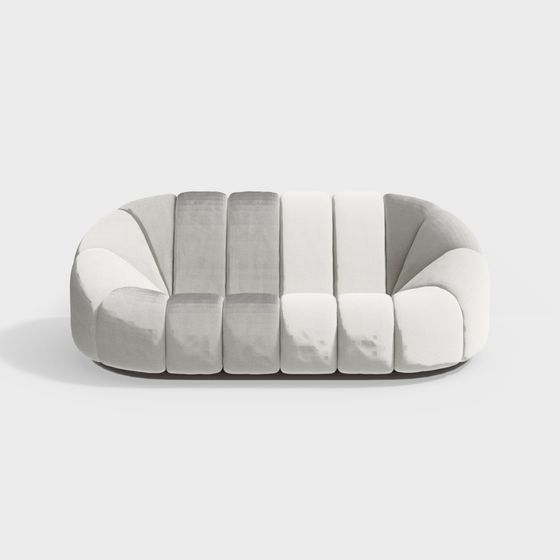 Stylish Low-Polygon Sofa 3D model for Modern Interiors