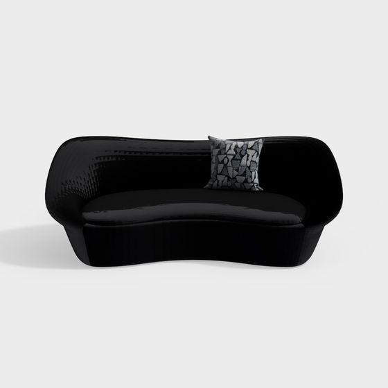 Elegant Black Sofa 3D model for Interior Design