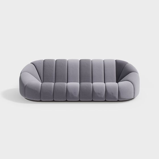 Unique Curved Low-Polygon Sofa 3D model