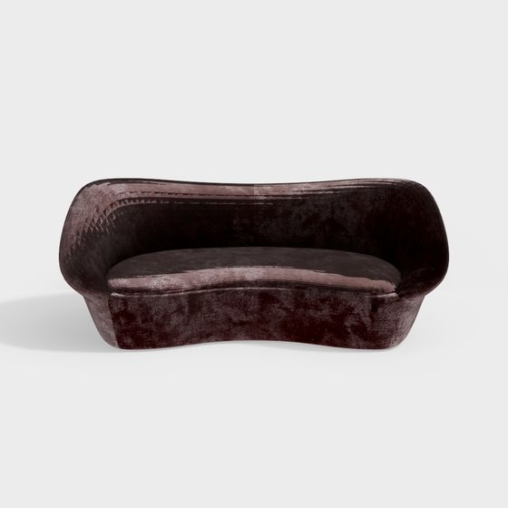 Velvet Retro Couch 3D model