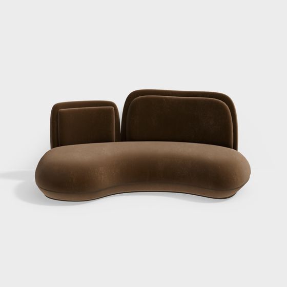 Streamlined Sofa 3D model for Modern Interior Design