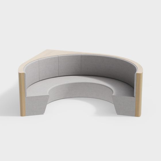 Curved Sofa Seat 3D model for Modern Interiors