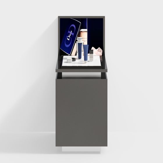 Elegant Low-Poly Display Cabinet 3D model