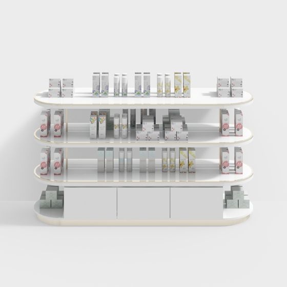 Elegant Multi-layer Shelf 3D model for Modern Interiors