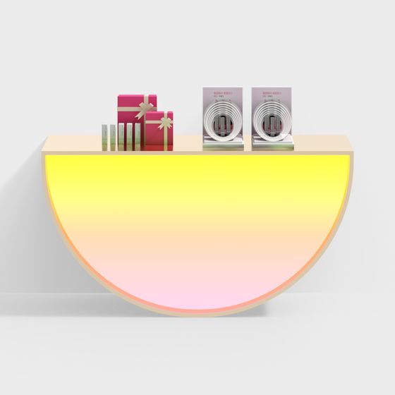 Elegant Half-Round Display Stand 3D model
