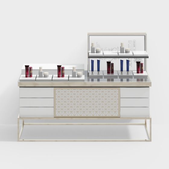 Elegant Cosmetic Display Cabinet 3D model