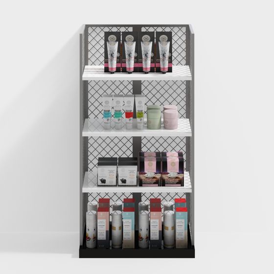 Elegant Low-Polygon Display Cabinet 3D model