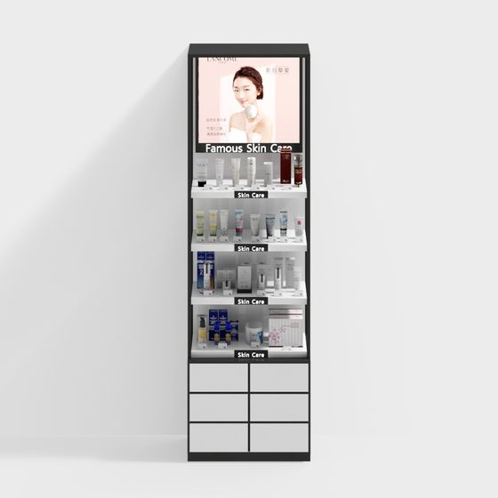 Minimalist Skin Care Display Cabinet 3D model