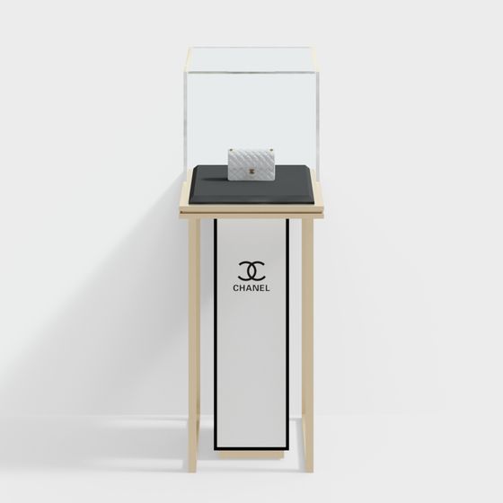 Elegant Low-Poly Display Cabinet 3D model