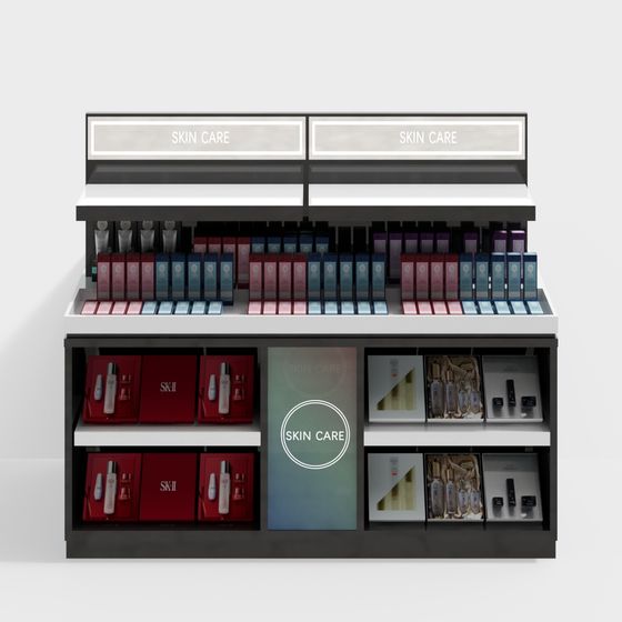 Elegant Skin Care Display Cabinet 3D model