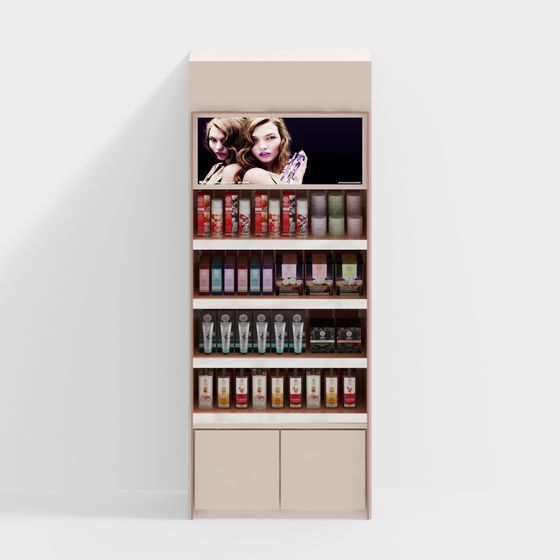 Stylish Cosmetic Display Cabinet 3D model