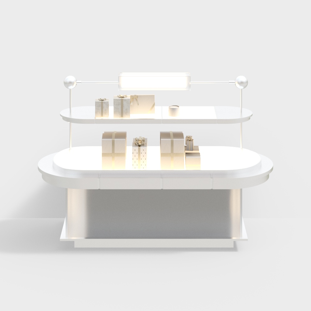 Sleek Low-Polygon Display Cabinet 3D model