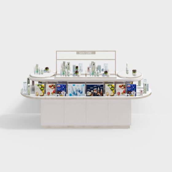 Sleek Minimalist Skincare Counter 3D model