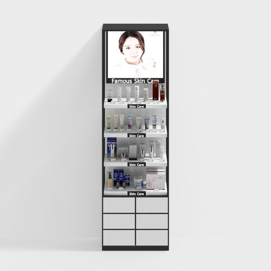 Stylish Skin Care Display Stand 3D model