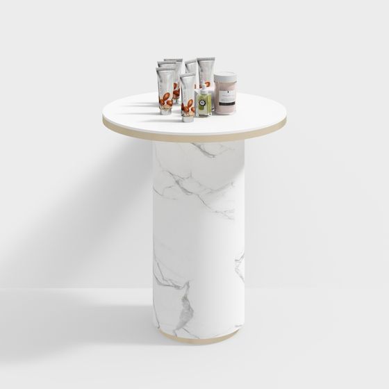Elegant Marble Round Table 3D model