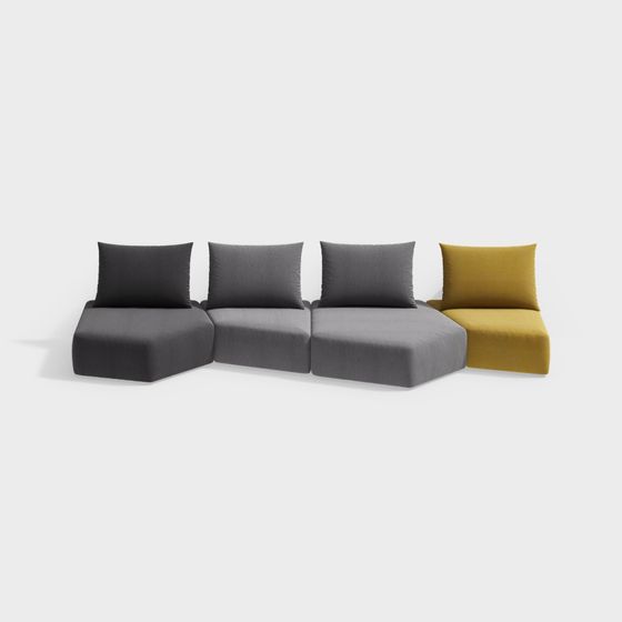 Modular Sofa 3D model for Contemporary Interiors