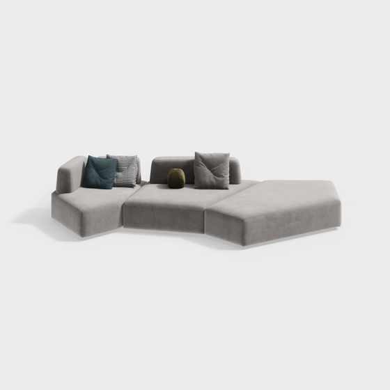 Low Poly Modern Sofa 3D model