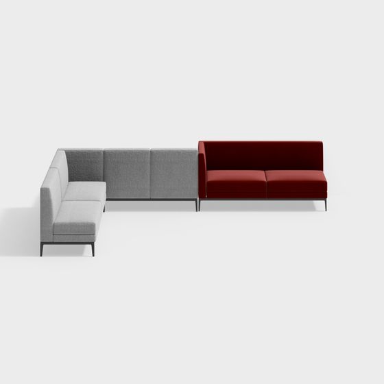 Stylish Low Poly Sofa 3D Model for Modern Interiors