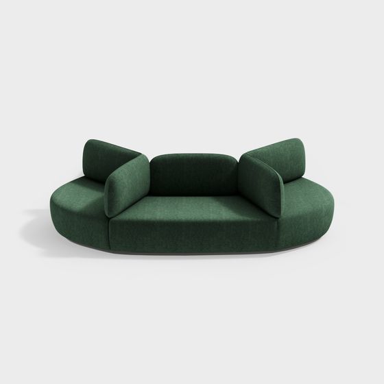 Curve Comfort Sofa 3D model for Modern Interiors