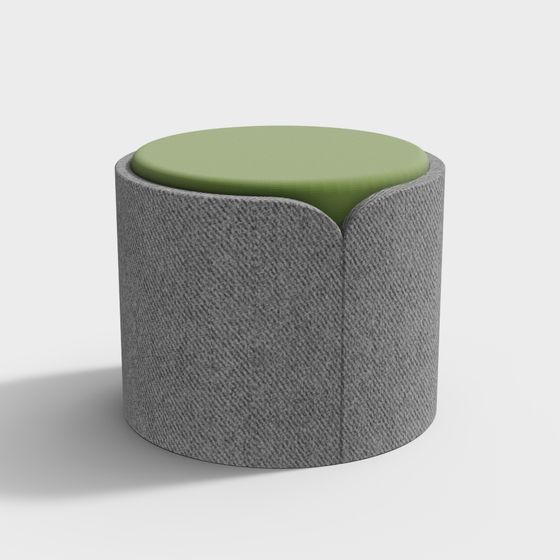 Chic Round Stool 3D model for Modern Spaces