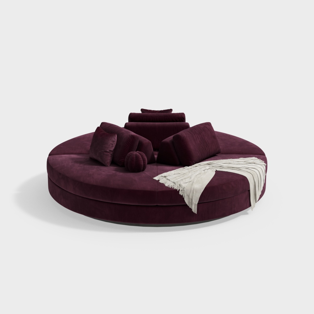 Public round booth sofa