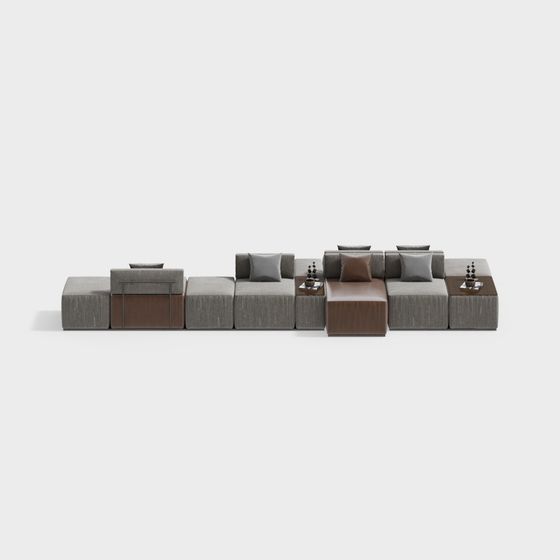 Stylish Modular Sofa 3D model for Contemporary Spaces