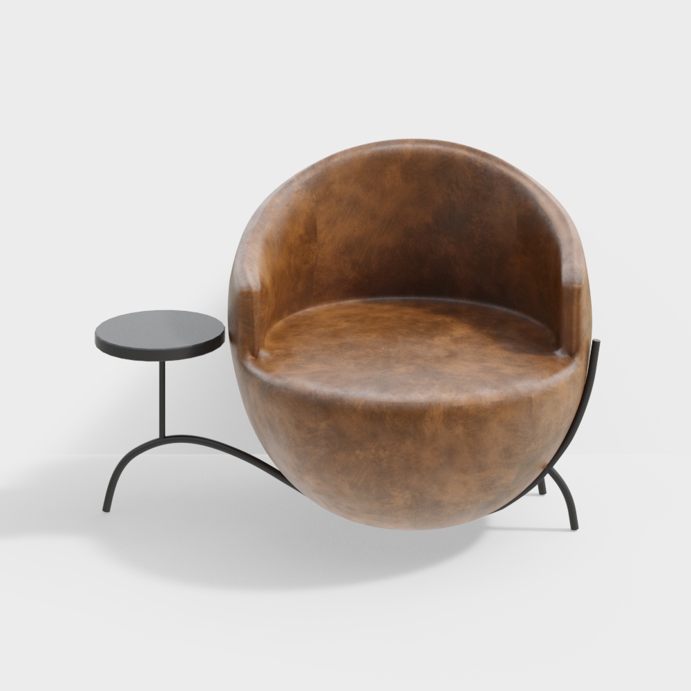 Casual single sofa with side table