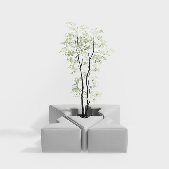 Urban Oasis Low-Poly 3D Model