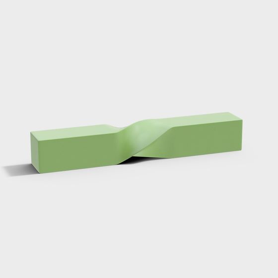 Twist Bench 3D model - Modern Artistic Design