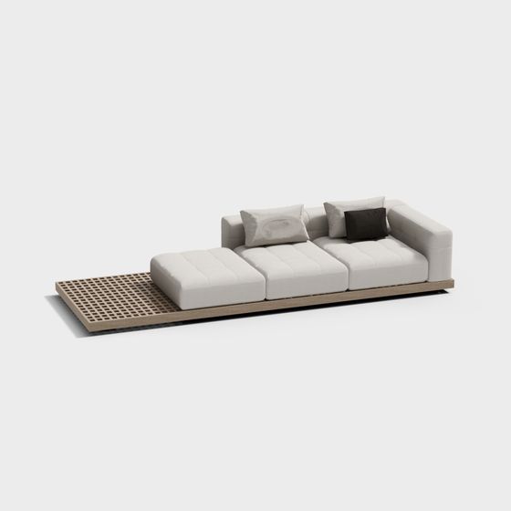 Modern Minimalist 3D Sofa Model for Contemporary Spaces