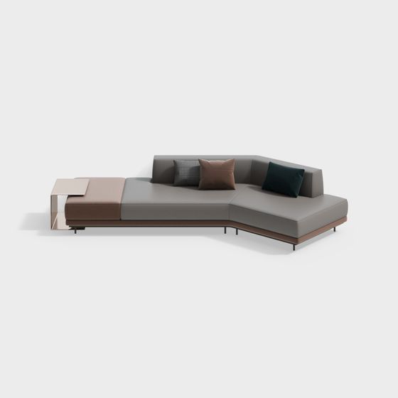 Chic Low Poly Sofa 3D model for Contemporary Spaces