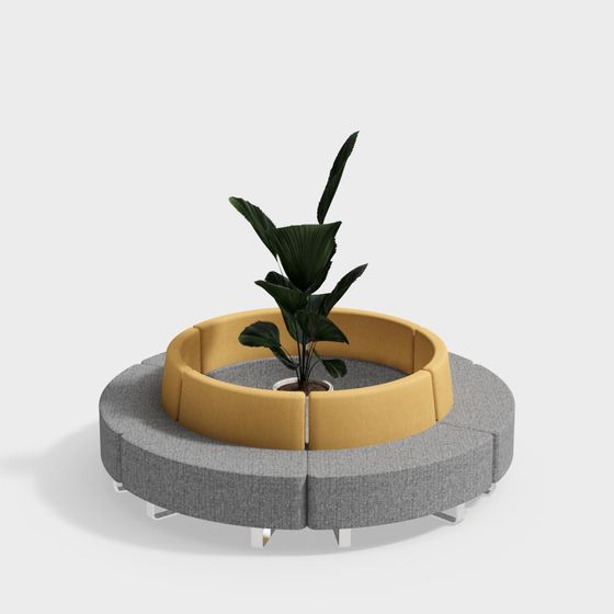 Stylish Round Table Plant Stand 3D model
