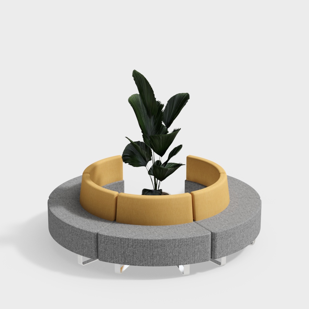 公共圓形攤位沙發