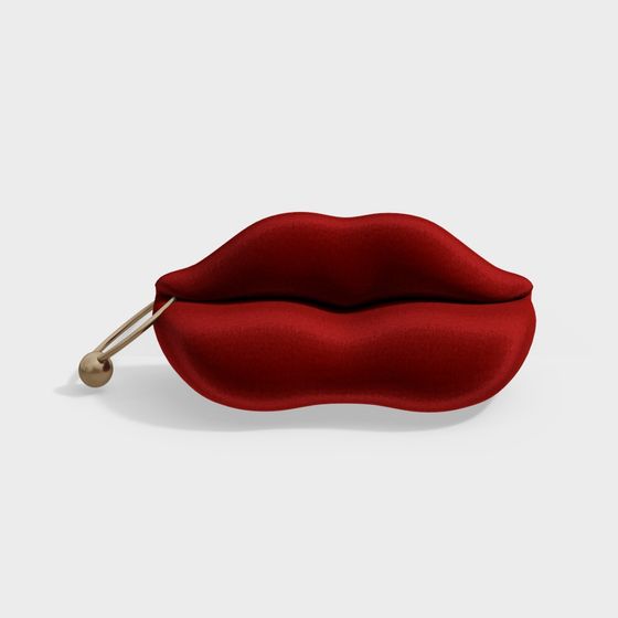 Stunning Red Lip Brooch 3D model