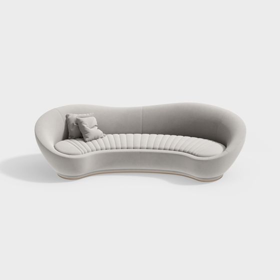 Elegant Curved Sofa 3D model for Modern Interiors