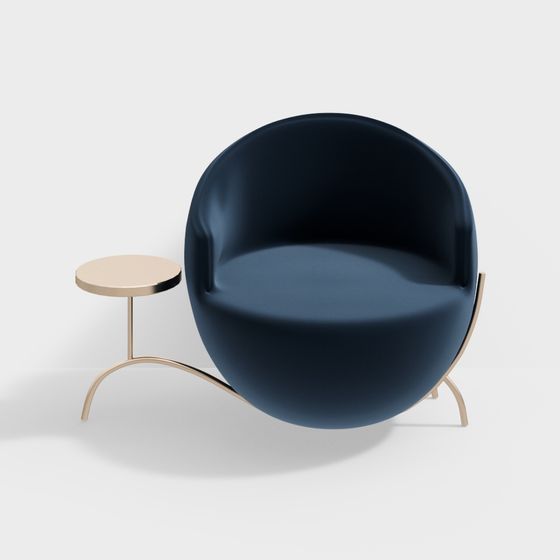 Unique Spherical Sofa and Side Table 3D model