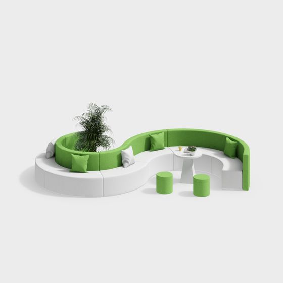 Urban Oasis Sofa 3D model for Modern Spaces