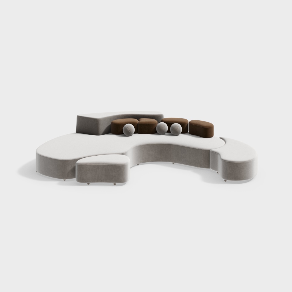 Canapé multi-personnes en forme spéciale