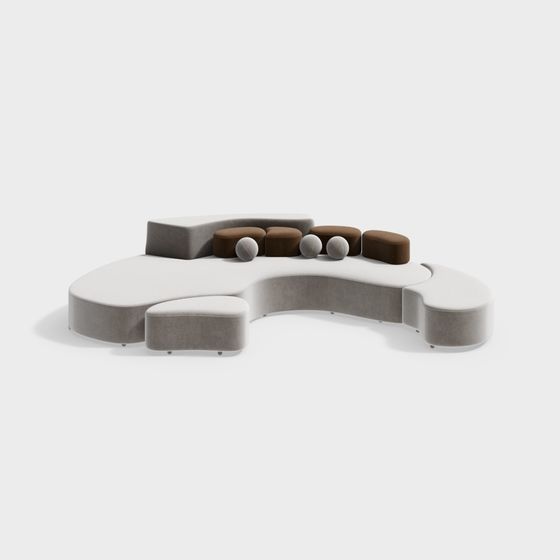 Canapé multi-personnes en forme spéciale