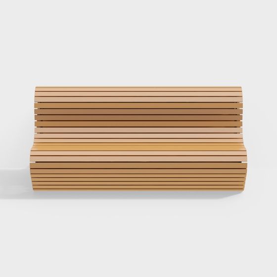 Elegant Low-Poly Wooden Bench 3D model