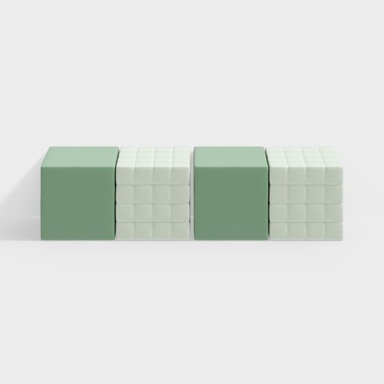 Elegant Green and Gray Cube 3D model