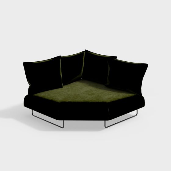 Urban Retreat Low-Poly Sofa 3D model