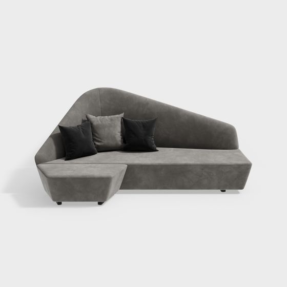 Stylish Low-Poly Modern Sofa 3D model
