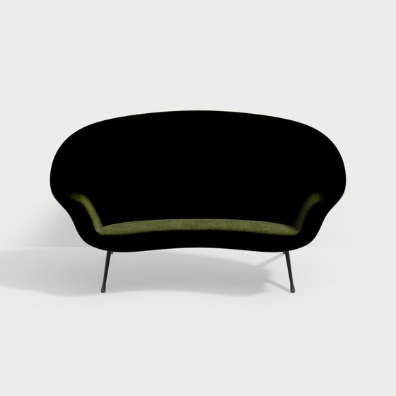 Elegant Curved Sofa 3D model for Modern Interiors