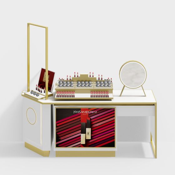 Elegant Makeup Display Cabinet 3D model