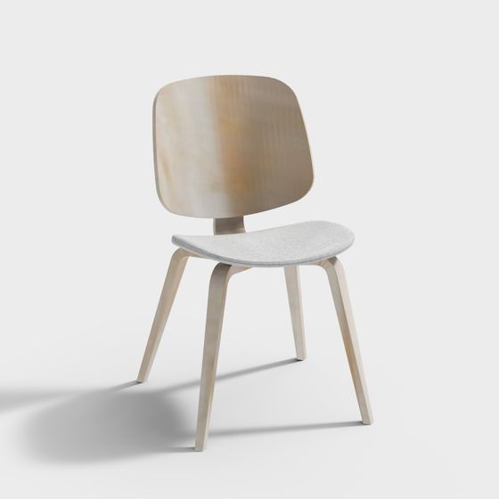Stylish Wooden Chair 3D model