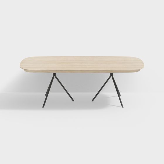 Sleek Polygonal Dining Table 3D model